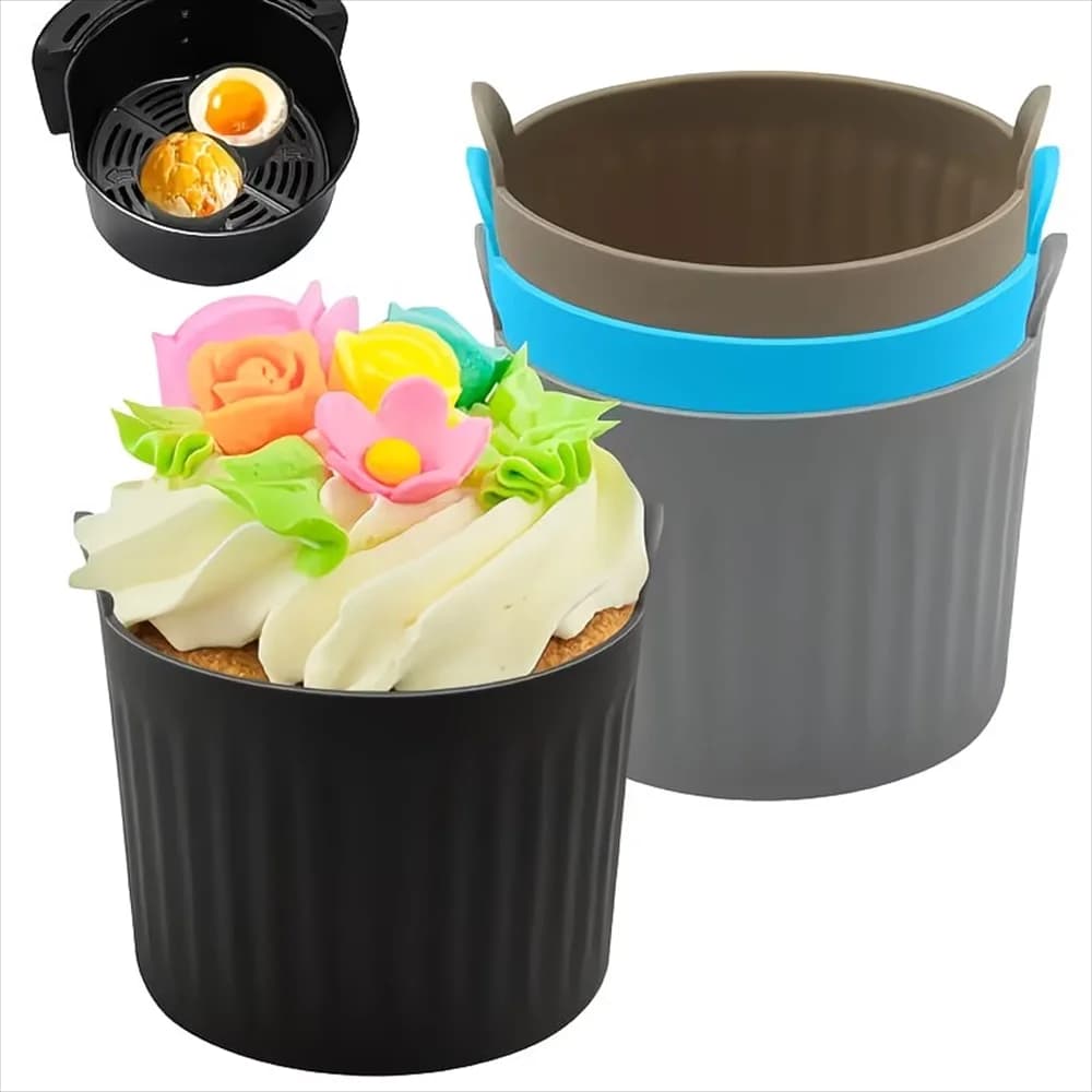 Nuovo stampo in silicone per friggitrice ad aria, stampo per muffin, stampo per torta, stampo per crostatine, teglia antiaderente, utensile da forno.