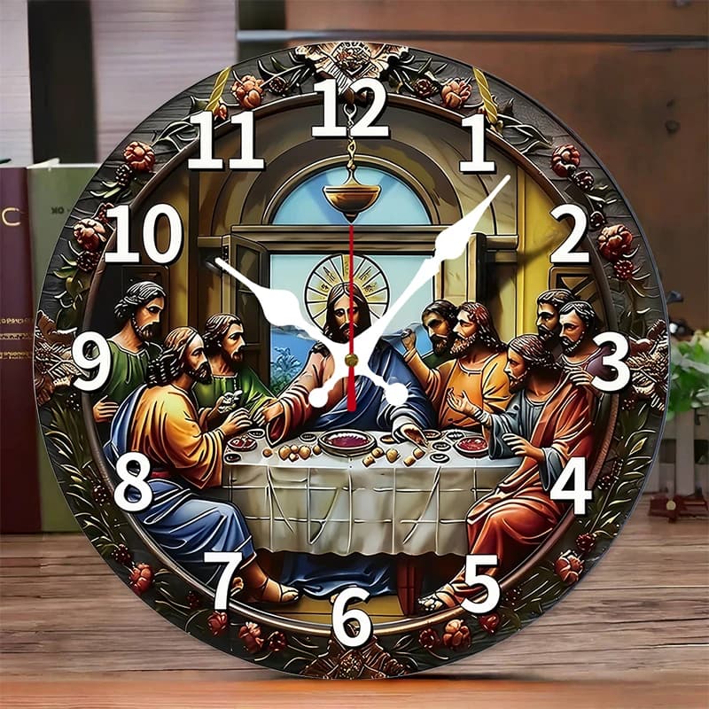 L'ultimo orologio da parete sospeso silenzioso rotondo in legno della cena, adatto per soggiorno, ufficio, sala studio, camera da letto, decorazione domestica
