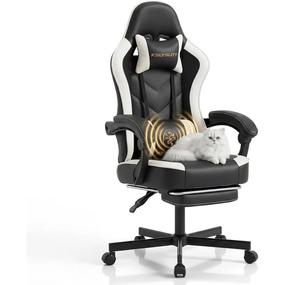 Desk Computer Gaming Chair - High Back Ergonomic Oice Chair with ootrest and Lumbar Support, Swivel Comy Home Gamer Video Game C