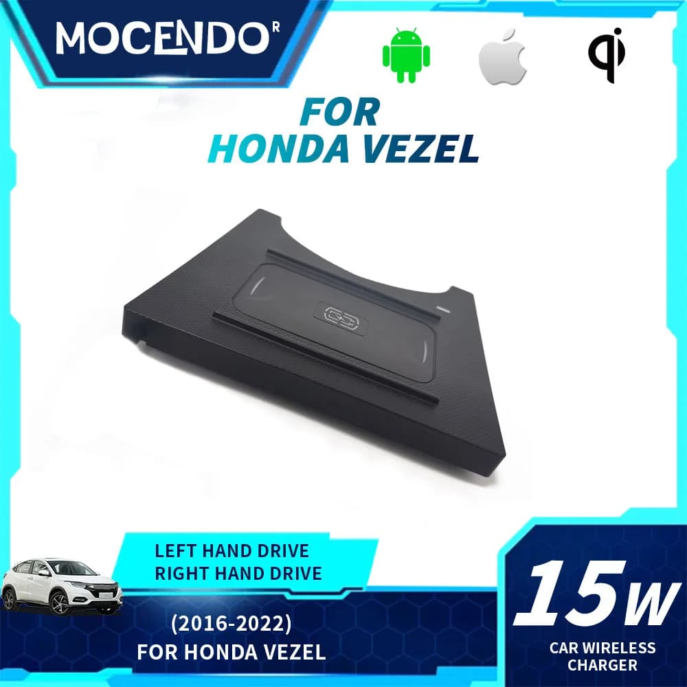 Caricatore wireless per auto per Honda Vezel 2016-2022, accessori, adattatore per ricarica rapida del telefono, modifica interna
