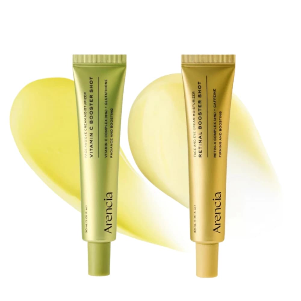 Crema Contorno Occhi e Viso Arencia con Vitamina C e Retinolo, Idratante Giorno e Notte, Antirughe, Migliora le Occhiaie, Rassodante
