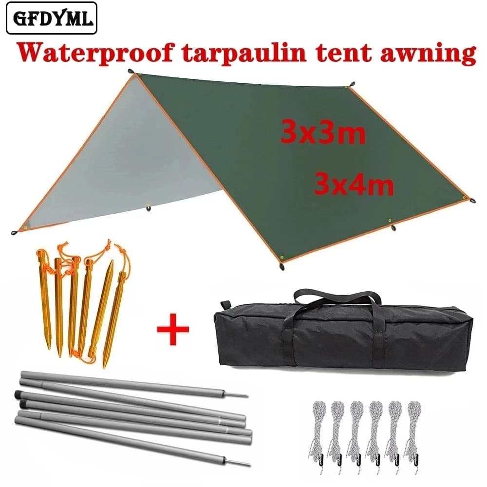 Tenda da sole 4x3m 3x3m tenda da sole impermeabile tenda da sole tenda da giardino ultraleggera parasole da campeggio all'aperto amaca da campeggio pioggia Fly Beach Sun Shelter