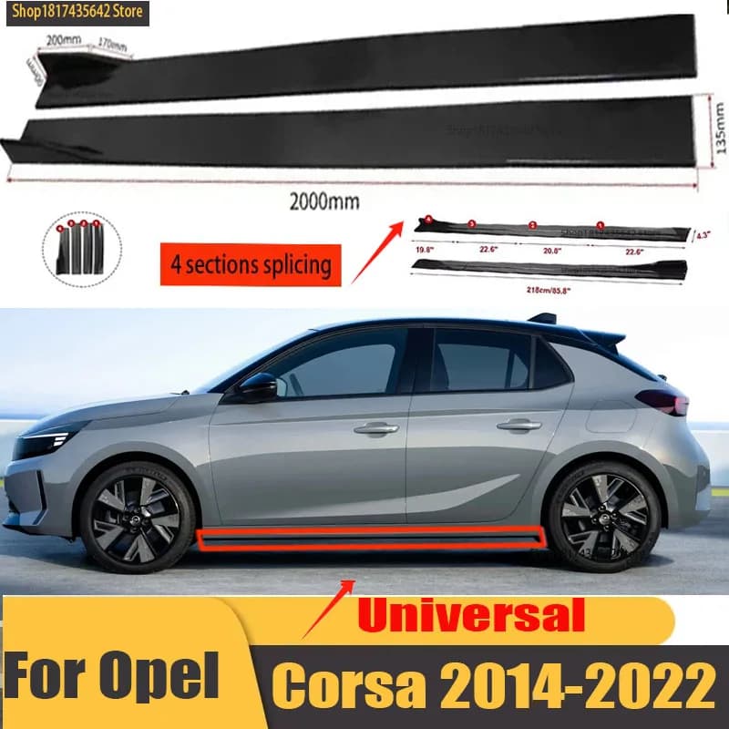 Universale Auto Gonna Laterale 8 Pz 2.2 m Winglet Splitter Lip Spoiler Laterale Per Opel Zafira B Astra H Corsa D Insignia