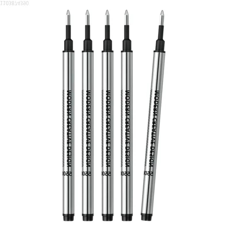 5 pezzi di ricarica per penna a sfera moderna da 0,7 mm, incluso contenitore per inchiostro, nero, blu, rosso, penna gel, scrittura, scuola, ricariche per penne roller