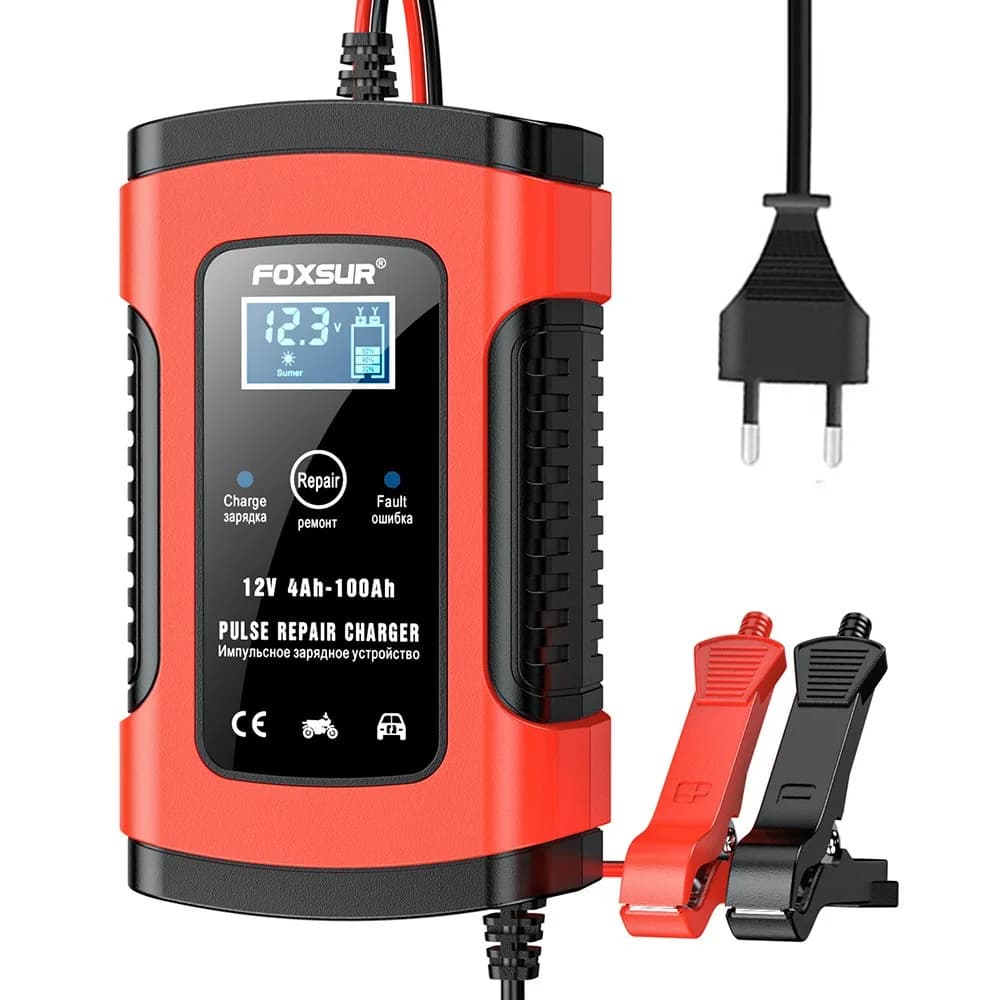 Caricabatteria per auto completamente automatico 12V 5A 110V 220V riparazione a impulsi di alimentazione caricabatterie al piombo a secco bagnato Display LCD digitale