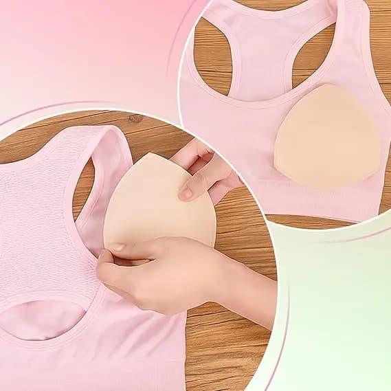 5Pairs Sports Bra Pads Inserts Thin Bra Pads Inserts Sewn Edges Removable Bra Inserts Triangle Removable Sports Bras Pads for Dresses Swimsuits Bikini Bathing Suit