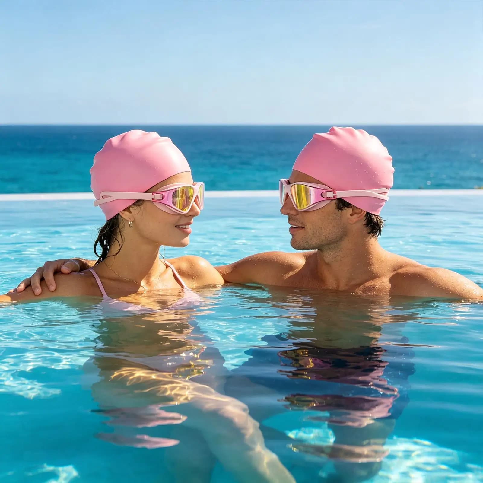 Swim Goggles Hat for Adults UV Protection Wide View HD Anti-Fog Goggles Swimming Adult for Pool Open Water Area Snorkeling
