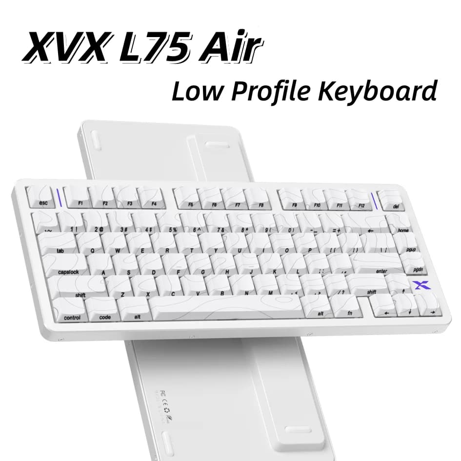 XVX L75 Air Low Profile Wireless RGB Mechanical Keyboard with IMD-TECH Keycaps Ultra Thin Body Backlit Light Transmission
