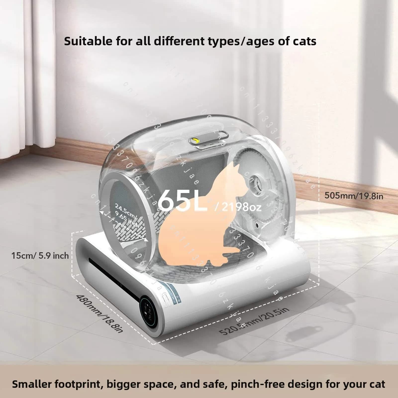Automatic Smart Cat Litter Box Large Capacity Pet Litter Box Toilet Automatic Cleaning App Pet Litter Box
