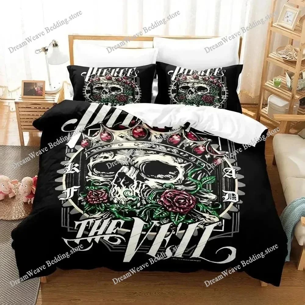 Set di biancheria da letto Pierce The Veil, set di lenzuola per letto singolo, matrimoniale, queen size, king size, per adulti e ragazzi, set copripiumino 3D anime.