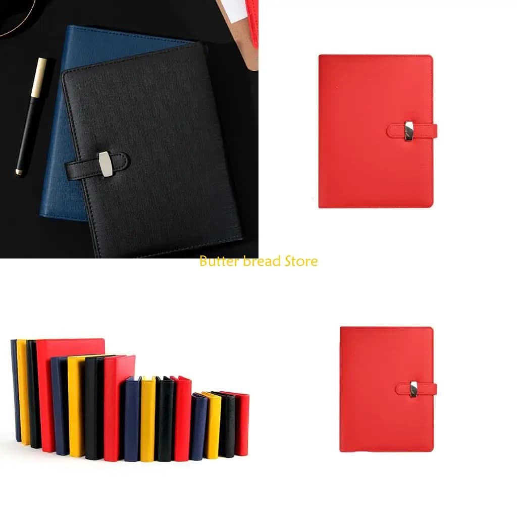 W89C Refillable Notebook Leather Journal with 6 Rings Leather Binder Covers 160 Pages Lined for Writing Journaling Sketching