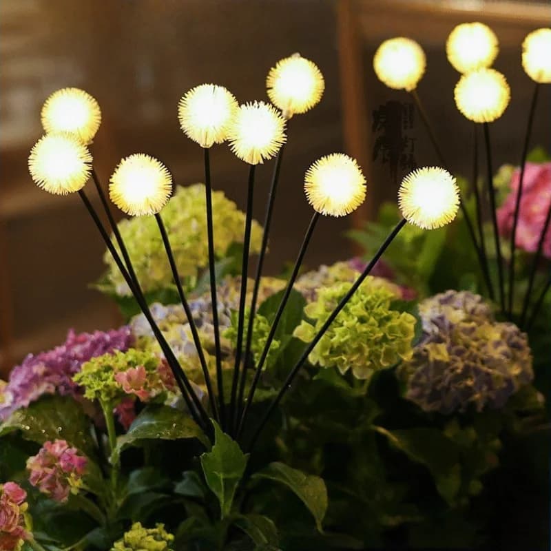 1pc Solar Dandelion/Jellyfish Lights, 6 Heads Lawn Lamp, LED Landscape Lighting Garden Decoration, Ground Plug Light Festival