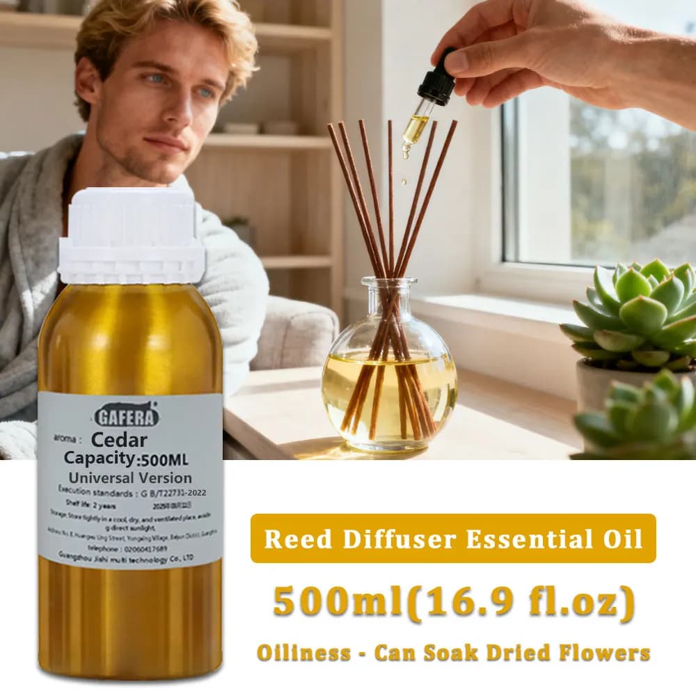 GAFERA 500ml (16.9 fl.oz) Cedar Sheraton Essential Oils, Diffuser Replenish Aroma Oil For Reed Diffuser & Flameless Aromatherapy