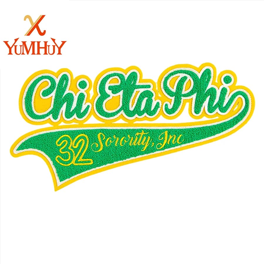 Chi Eta Phi Sorority Green Embroidered Iron Sheet Patch for T-shirts Bags Pillows and Jackets