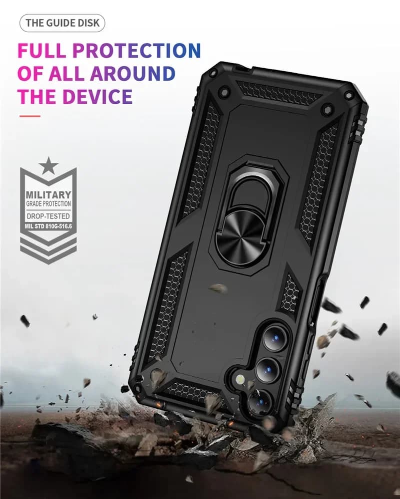 For Samsung Galaxy A17 A16 A14 A12 A15 A25 A24 A26 A23 A22 A13 4G 5G Phone Case Armor Magnetic Finger Ring Holder Cover Cases