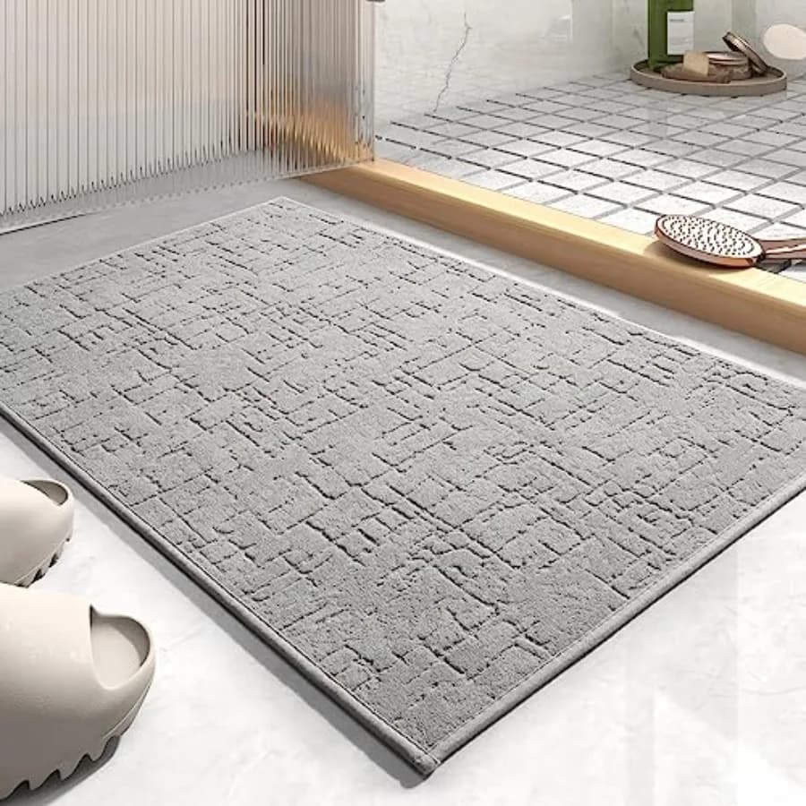 Bath Mat-Absorbent Quick Dry Bathroom Floor Mats-Washable Rubber Backing Bath Mats for Bathroom Rugs Fit Under Door-Bath Rug fo