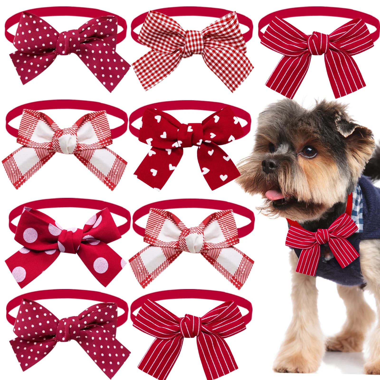30 pz Nuovo Bulk Papillon Per Cani Rosso Estate Bowknot per Cani Animali Domestici Carino Moda Piccolo Cane Gatto Papillon Collare Per Toelettatura Del Cane Accessori