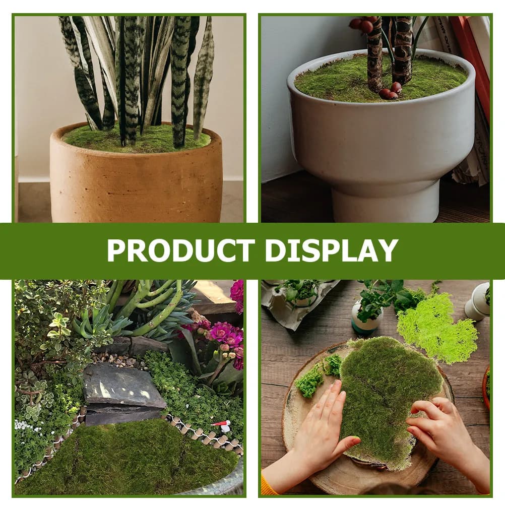 2 Pezzi di Muschio Artificiale Realistico per Vasi di Piante, Decorazione per Casa, Pareti e Giardino, Aspetto Vibrante e Stabile