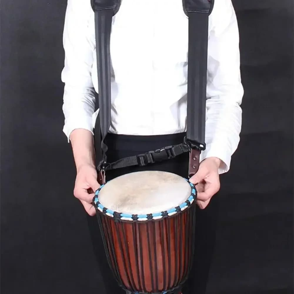 Spallacci Djembe imbottiti ispessiti Sostituzione regolabile Tamburo africano Zaino Cinghia Tamburello Cintura per tamburo a mano in poliestere