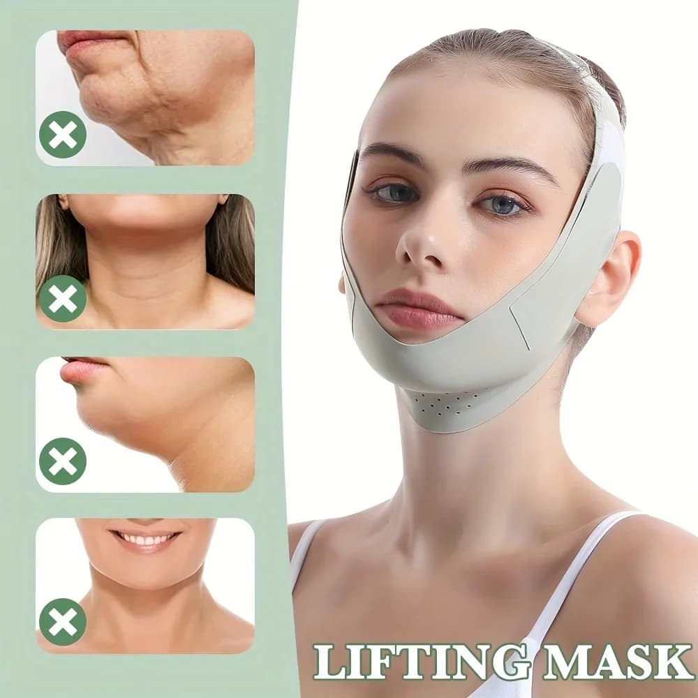 Benda modellante viso riutilizzabile a V, cintura lifting per mento e guance da donna, strumento per massaggio facciale e cura della pelle
