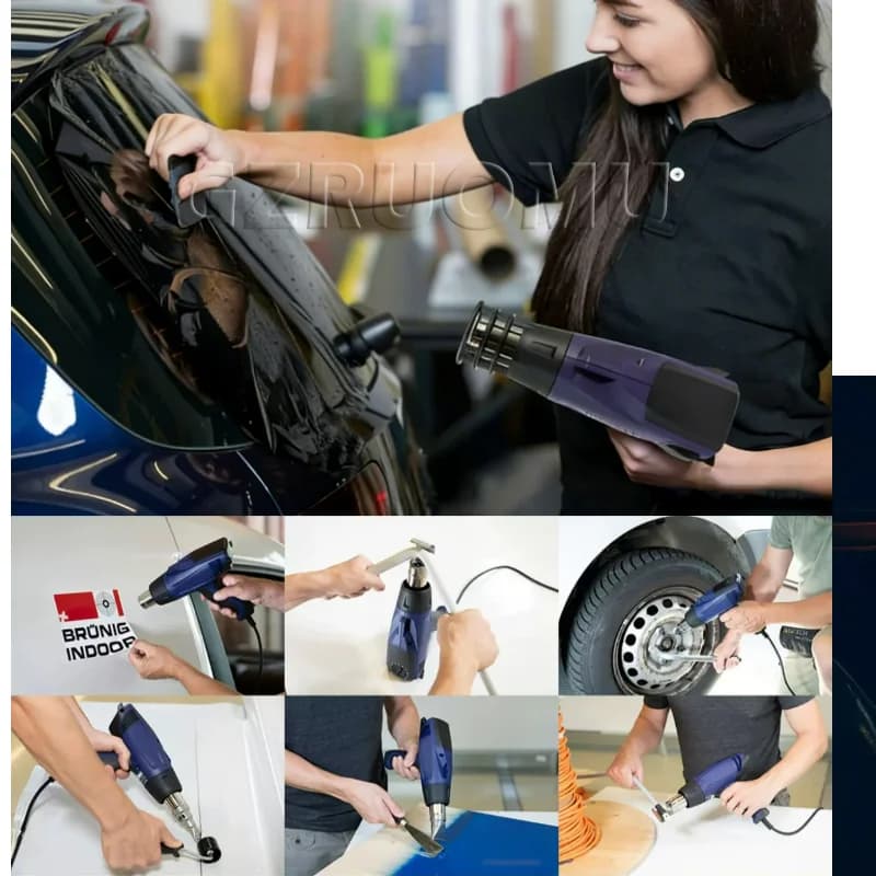 Pistola Termica Professionale 2300W ad Alta Potenza con Temperatura Regolabile, Strumento Elettrico Industriale per Pellicole Auto