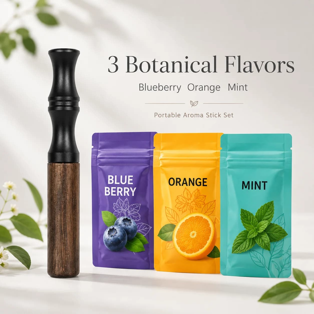 Oral Stick Natural Walnut Wood Aromatherapy Core Smoking Substitute Relaxation Breathing Soothing Stress Relief Office Use Tool
