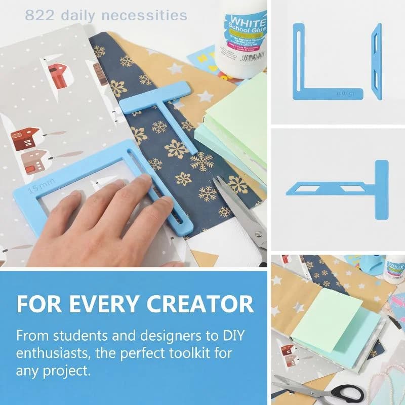 6Pcs Scrapbooking Stencil Bookbinding Tool Set for Starters Easy to Use DIY Kit for Albums Handmade Journals and Planners