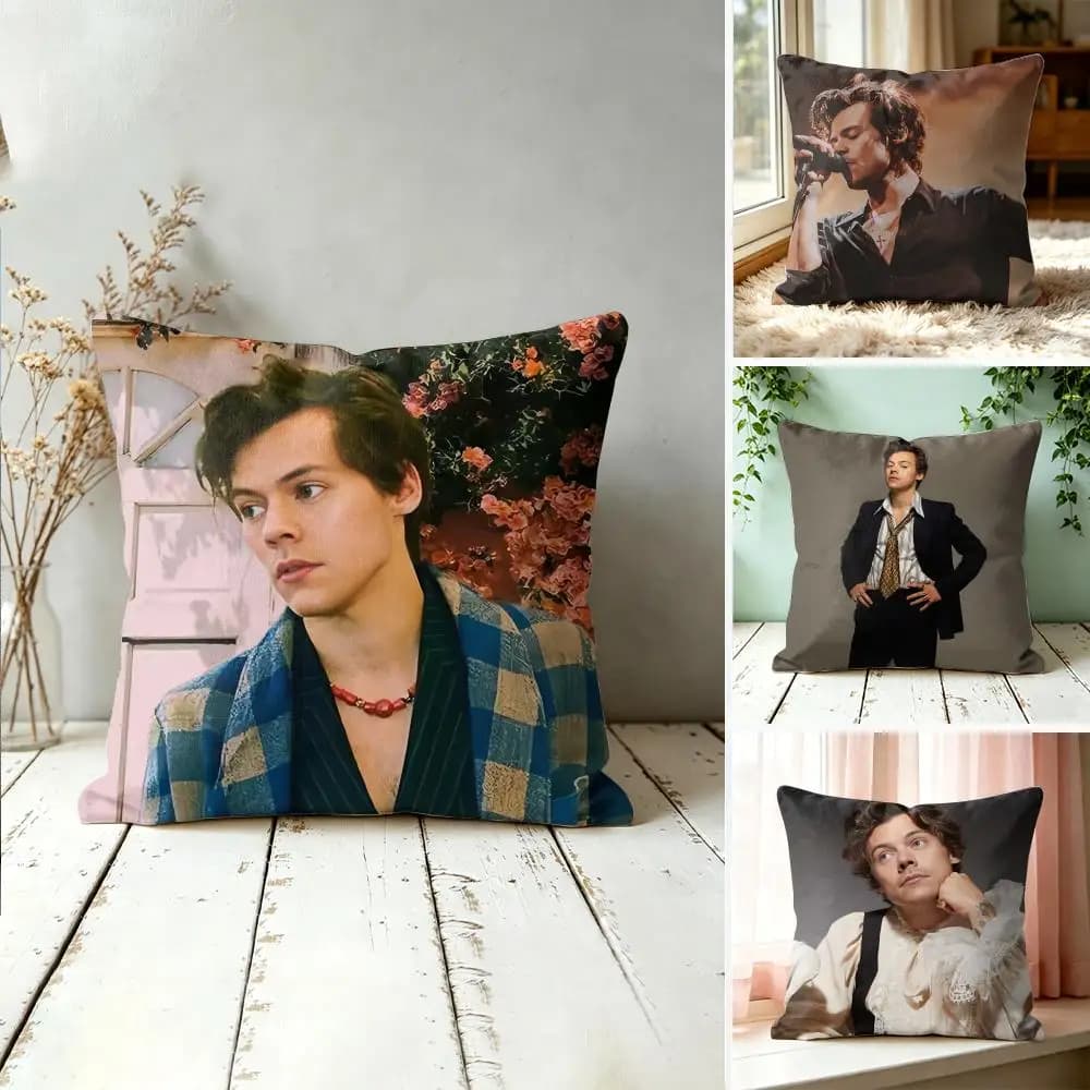 Singer H-Harry Music Cushion Cover Square Pillow Bedroom Sofa Leisure Comfort Living Room Home Decoration 40X40