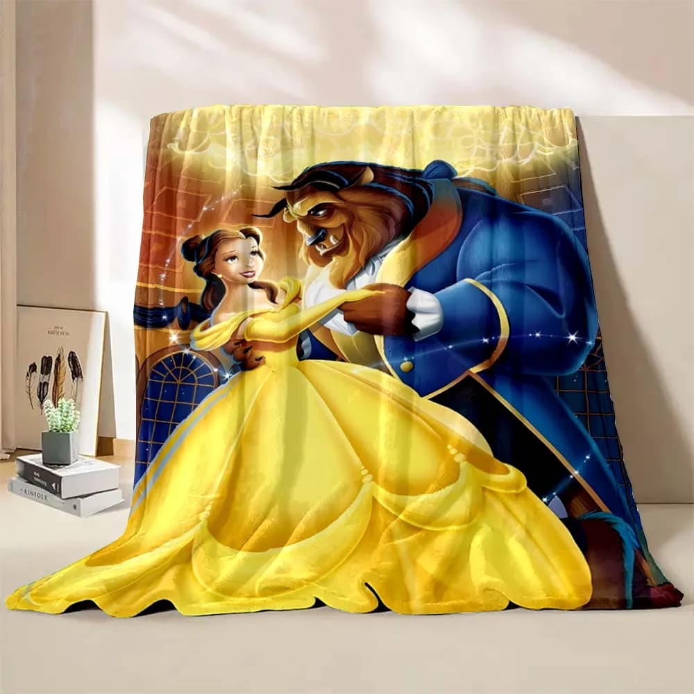 Coperta La Bella e la Bestia, Morbida e Calda, Plaid Disney per Bambini e Adulti, Coperta per Divano e Letto, Coperta da Viaggio di Lusso, Regalo