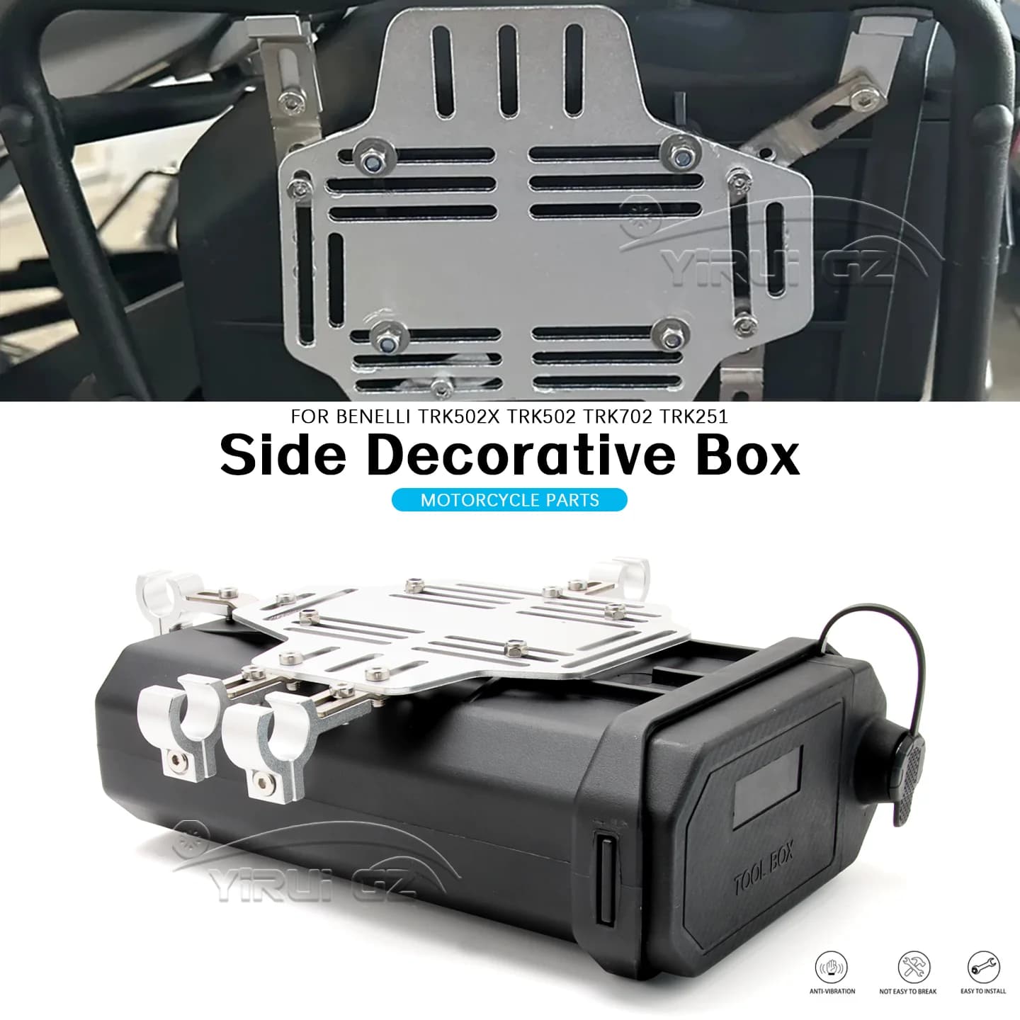 Cassetta degli attrezzi per moto Cassetta degli attrezzi Scatola decorativa laterale impermeabile PER BENELLI TRK502X TRK502 Kit di pronto soccorso/rottura Cassetta degli attrezzi TRK702 251