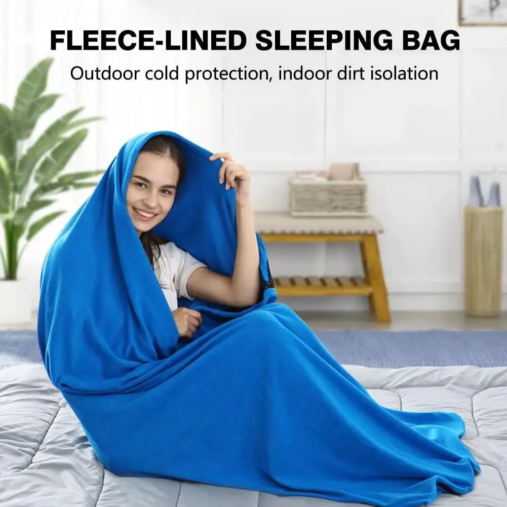 Outdoor sleeping bag 180x85 cm Single fleece Hot sleeping and traveling with bag Outdoor bag, Camping supplies L4I2