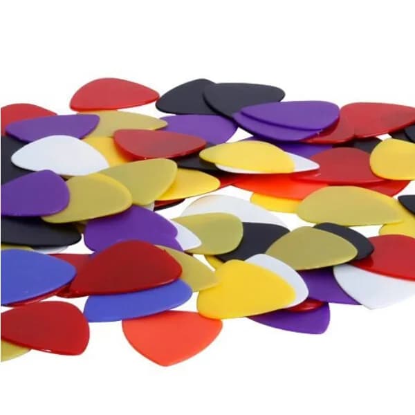 100Pcs Guitar Pick Plectrums Plastic ABS Nylon Material Random Color Size 3x2.5cm Thickness 0.58-0.86mm Acoustic Electric Guitar