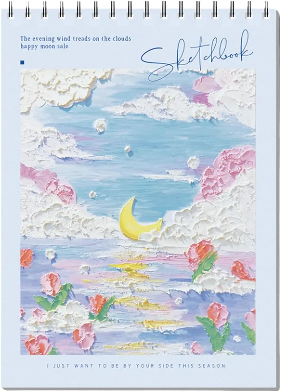 8x11.5 Sketchbook, 45 Sheets/90 Pages, Spiral Bound, 100gsm Paper, Blue Cover