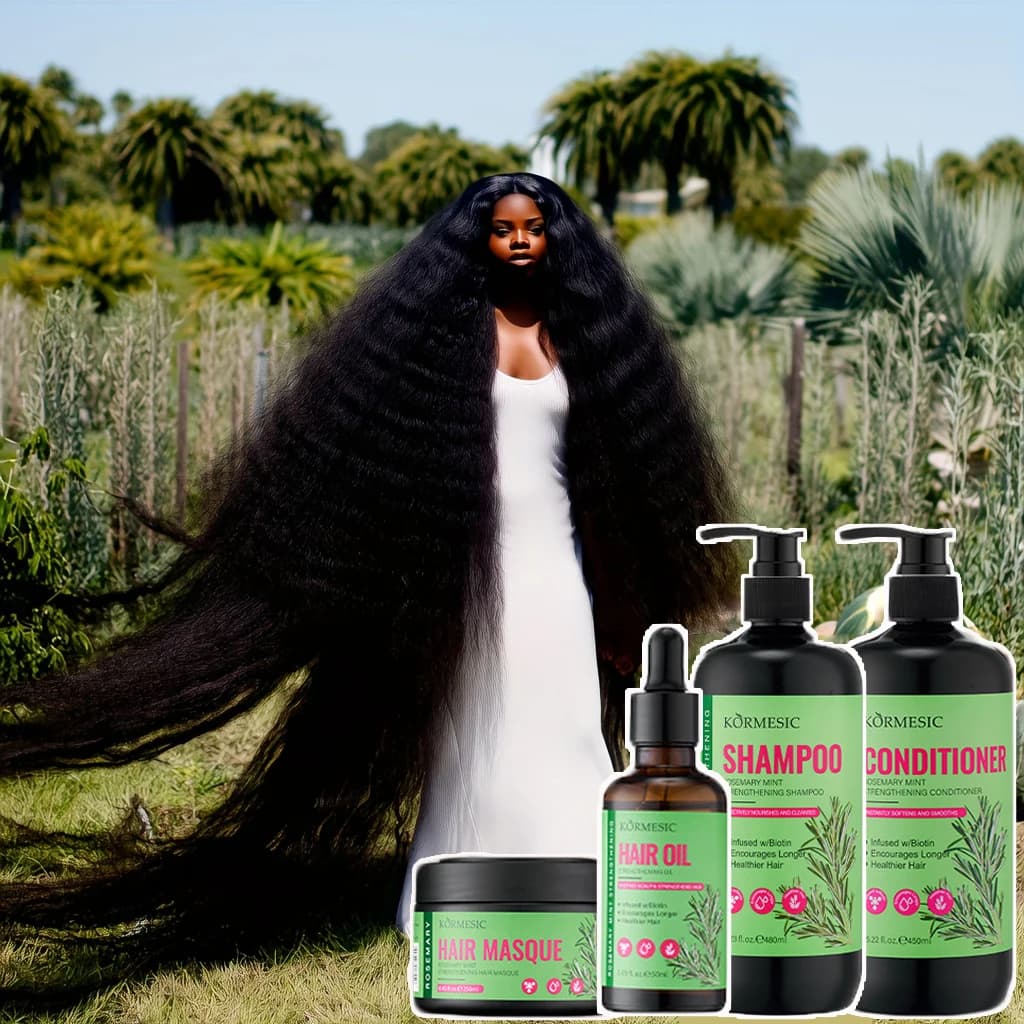 Kit prodotto per la crescita dei capelli Rosmarino Menta Shampoo per capelli denso veloce Balsamo Ripara i danni Maschera per capelli Prevenire la perdita di capelli Olio siero