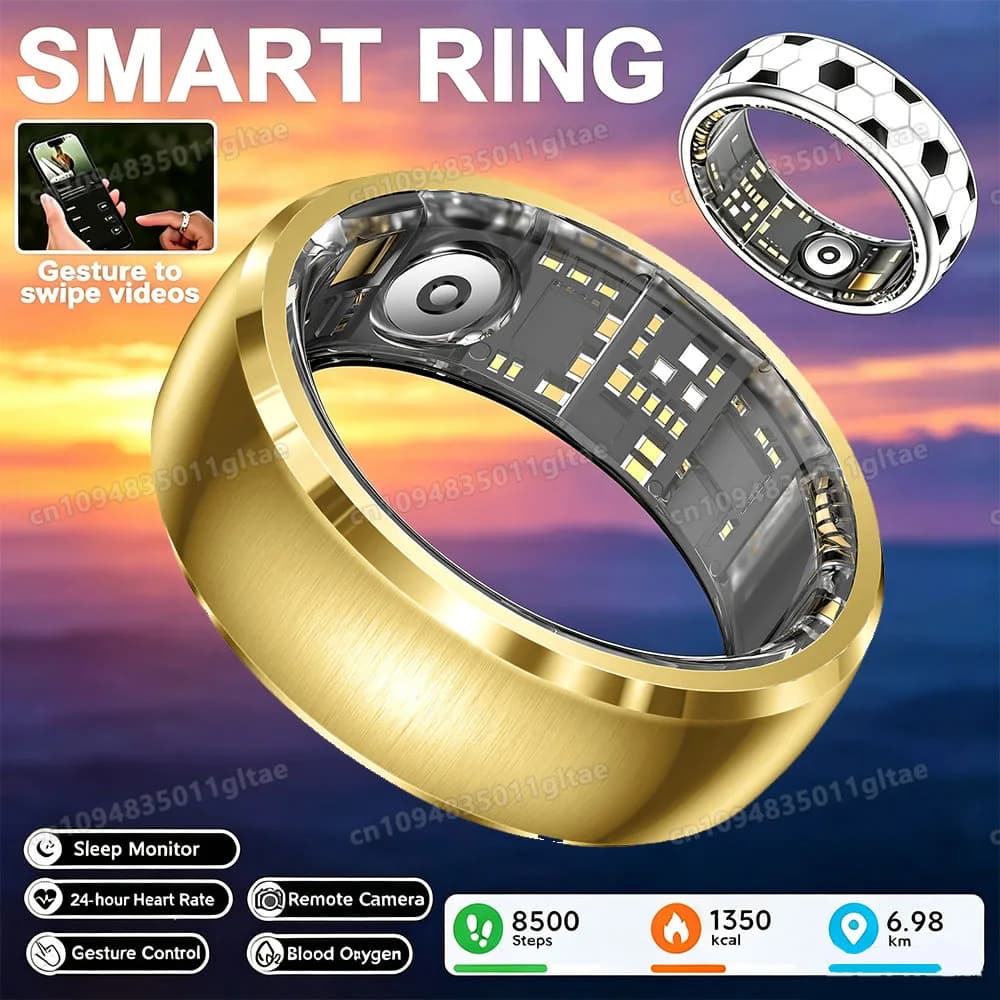 2026 Incoming Call Vibration Alerts Smart Ring Gesture Control Messages Alarms Vibration Health Monitoring Smartring Women Men