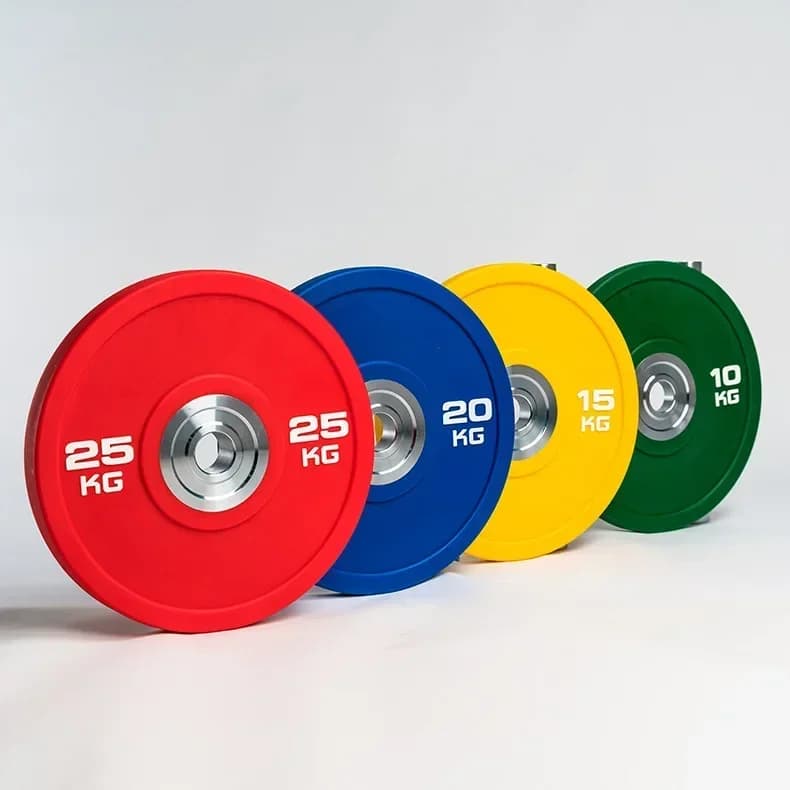 Set of Weights for Balance Sheets, Cast Iron discs Covered in Colorful Rubber for Fitness and Gym