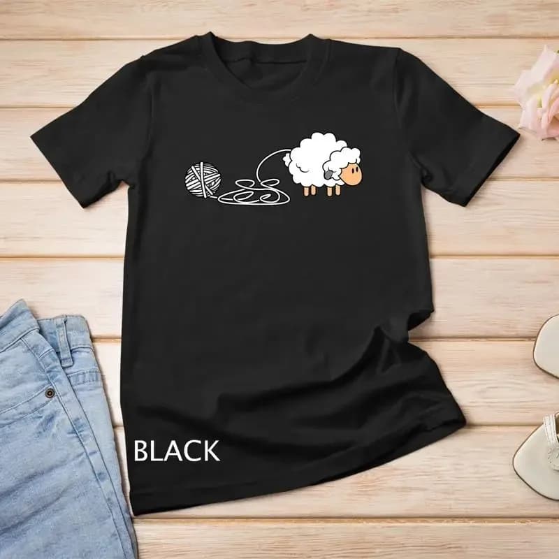 Knitting Crocheting Sheep Knitter Yarn Needle T Shirt Unisex T shirt