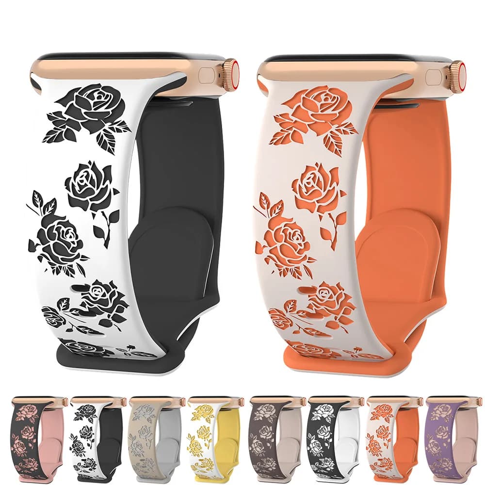 Cinturino in silicone per cinturino Apple Watch Ultra 49mm 46mm 42mm 45mm 44mm 41mm braccialetti sportivi con intaglio rosa per iWatch 10 9 8 7 6 5 SE