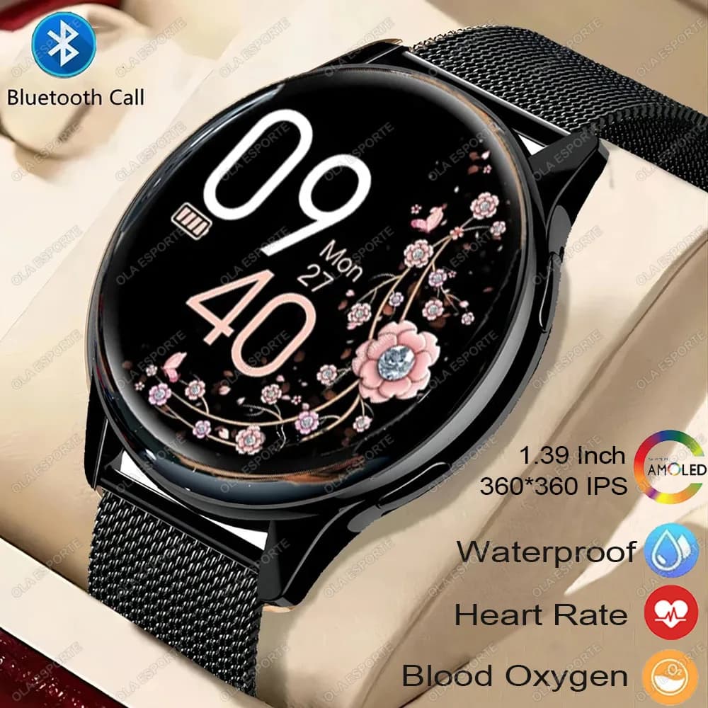 Women's Sport Smart Watch 1.28 "Smartwatch Voice Call Smartwatch Heart Rate Monitor Sleep Smart Notifications Message View