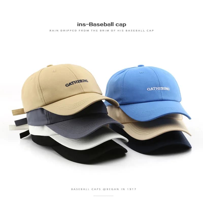 Simple embroidery letter baseball cap - summer lightweight breathable quick-drying sun protection hat for outdoor leisure use