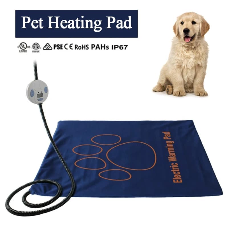 Tappetino riscaldante impermeabile per animali domestici Coperta elettrica per cani Gatti Tappetino scaldino invernale 45 × 60 cm Materasso per cani a temperatura regolabile US/UK/EU