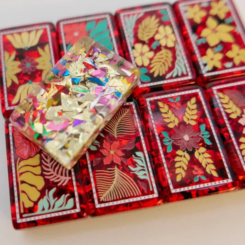 Luxury Acrylic American Engraved Merry Merry Holiday Tiles - Limited Edition for the Holiday Christmas Mahjong Tiles