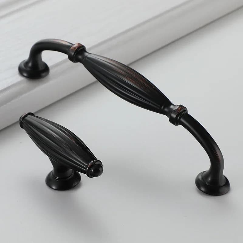 YM Maniglie per mobili da cucina in bronzo nero americano Maniglie per armadi da cucina in lega di zinco massiccio Manopole per cassetti Ferramenta per mobili