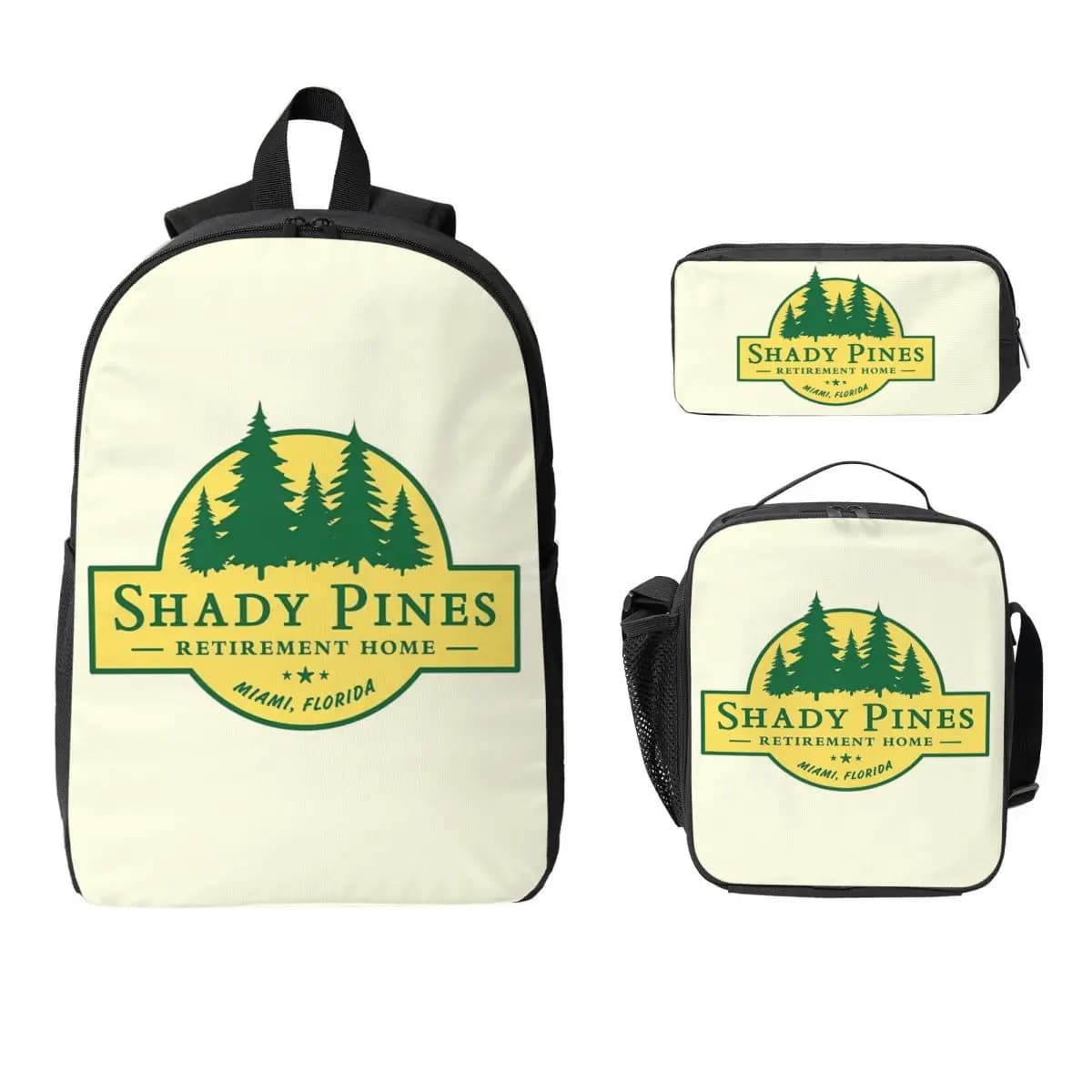 Shady Pines Retirement Home The Golden Girls Backpack Student Boys Girls BookBag School Bag 3ps Insulated Lunch Bag Pencil Case