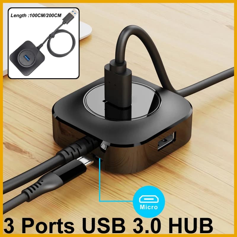 3 Ports USB 3.0/2.0 HUB 5Gbps Data Transfer For PC Phone Laptop mouse keyboard hard disk Flash Disk Power By usb micro