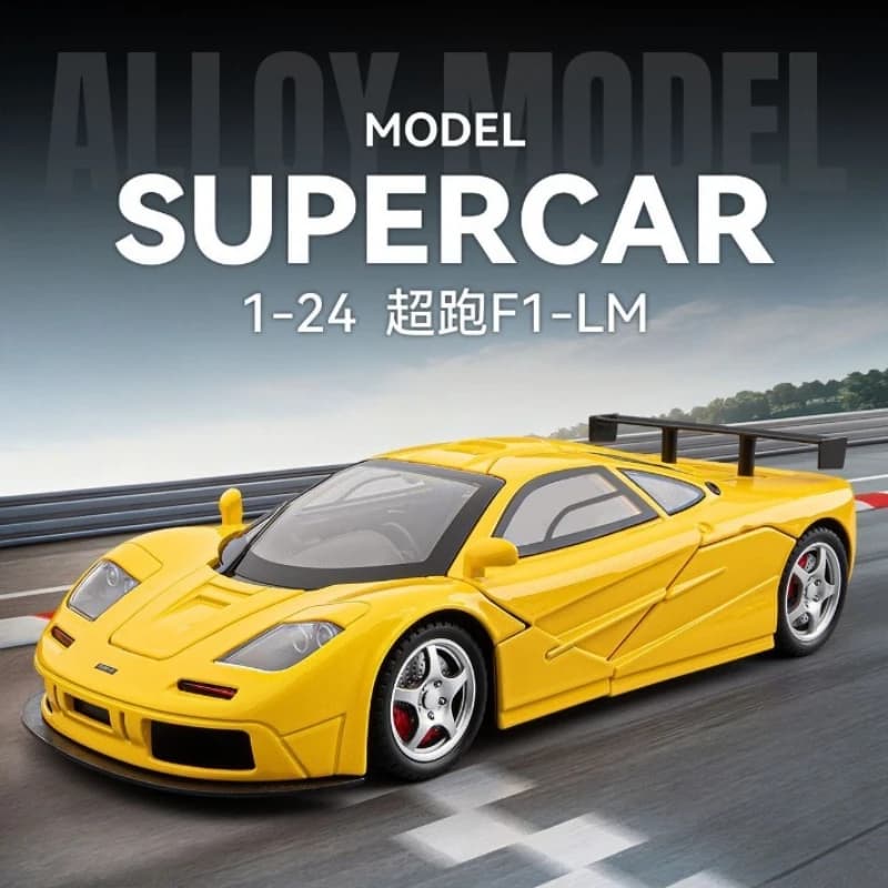 Modellino McLaren F1 LM in Scala 1:24 in Lega Pressofusa con Ammortizzazione per Collezionisti di Auto Classiche e Esposizione Hobby