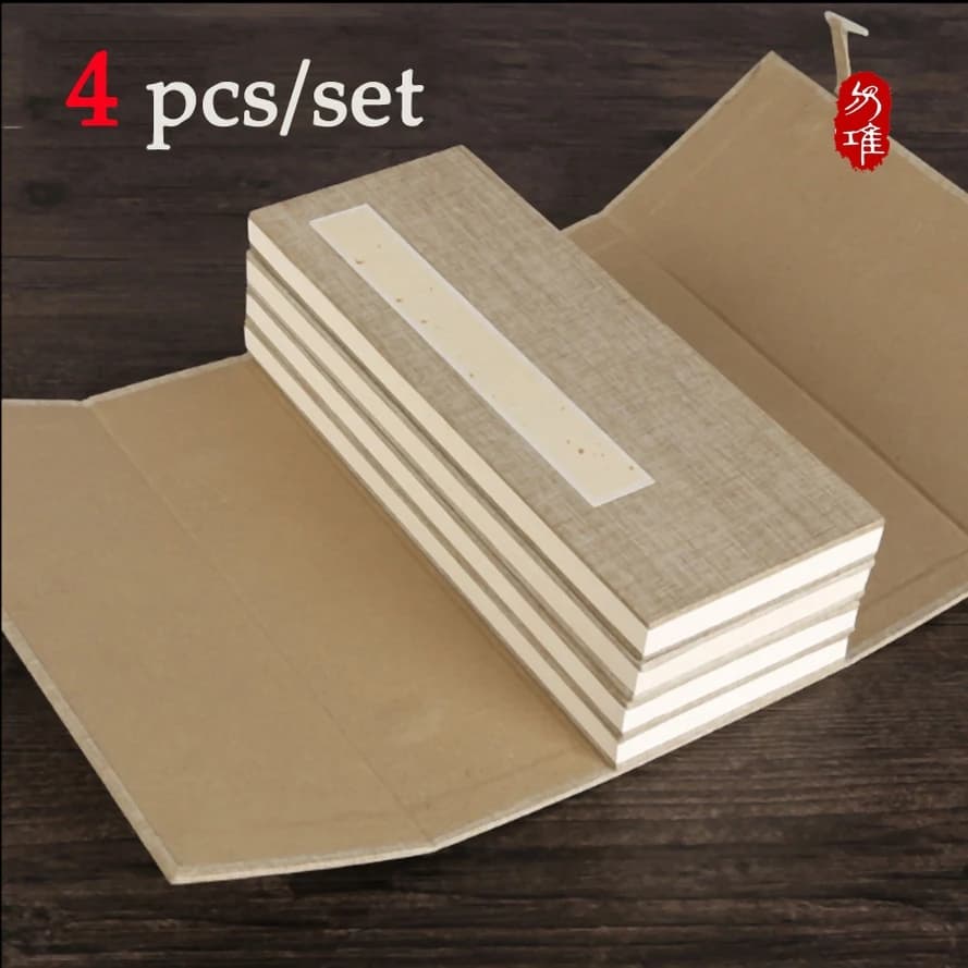 4 pcs/set Traditional Xuan Paper Notebook Linen Chinese Rice Paper Album Book Painting Calligraphy Page Notebook