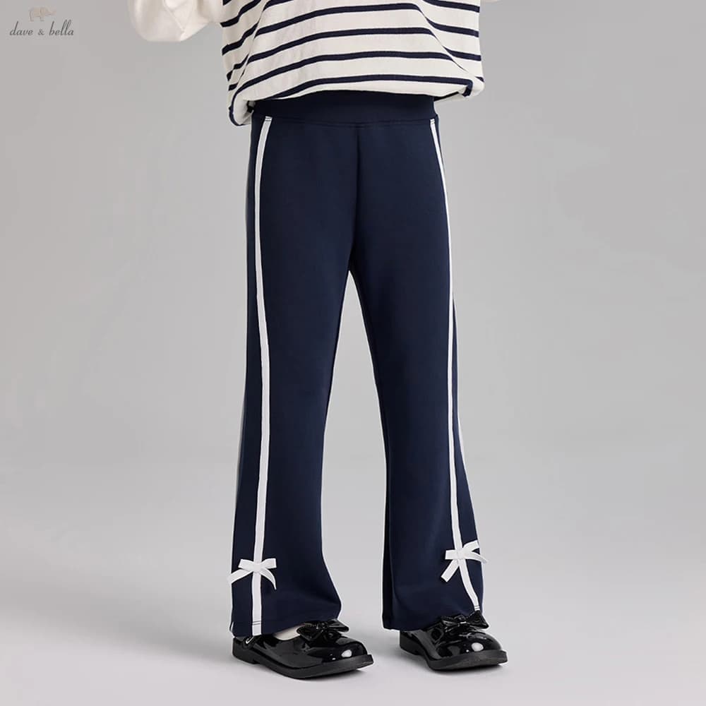 Pantaloni Sportivi in Maglia per Bambina Dave Bella, Casual con Vita Elastica, Gamba Svasata, Abbigliamento Formale per Feste DK1260026