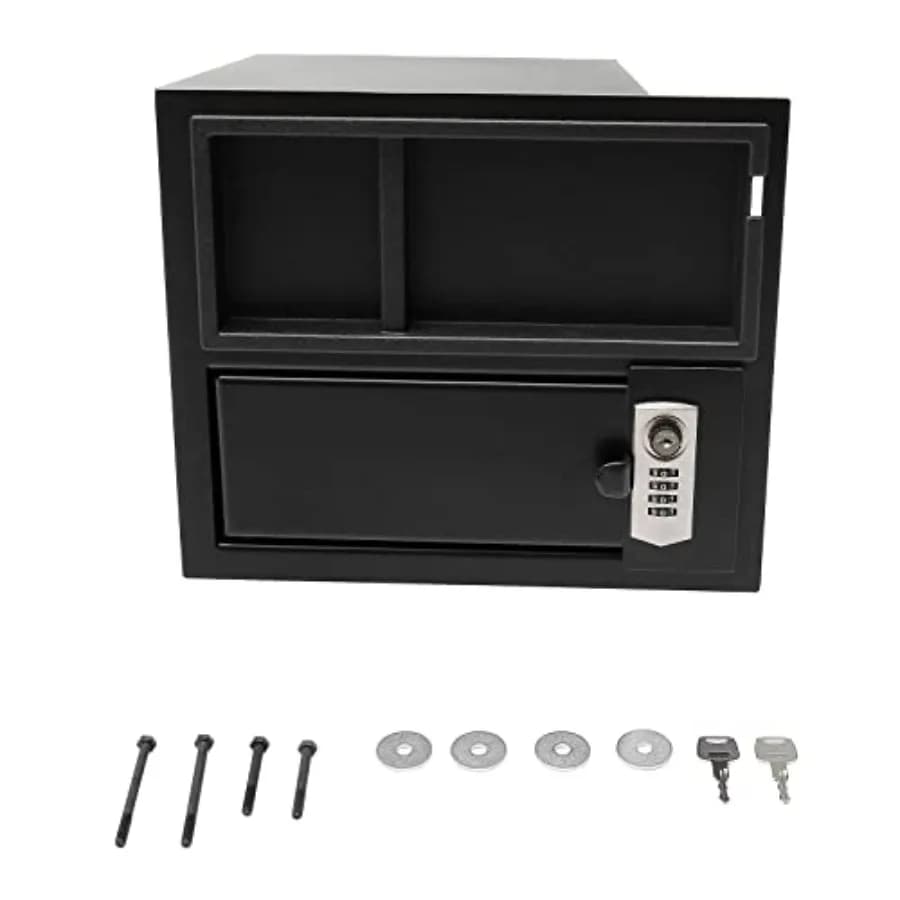 Set of Safety Locks for Central Console with 4 Cipher and 2 Key Combination Lock, Compatible with Toyota Tundra 5.7L V8 2014-2021, Replacement 0001