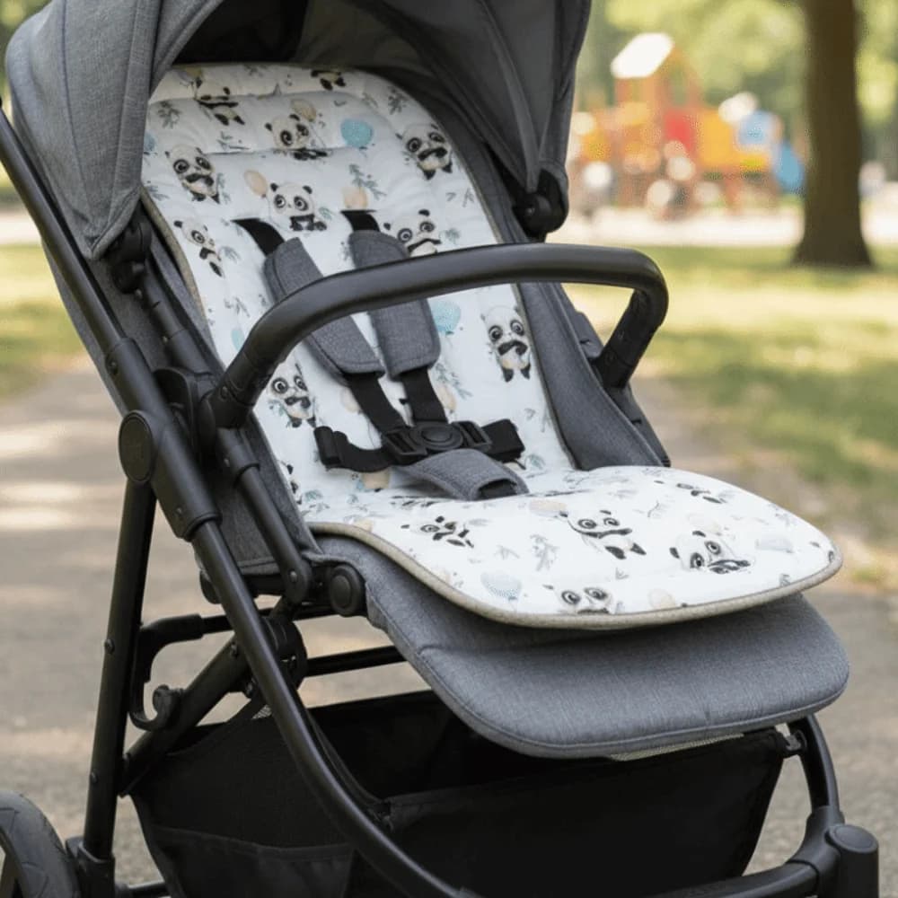 Morbido cuscino per passeggino Confortevole sedia da pranzo stampata in cartone animato Tappetino in cotone Tappetino per seggiolino per carrozzina in cotone traspirante per bambini